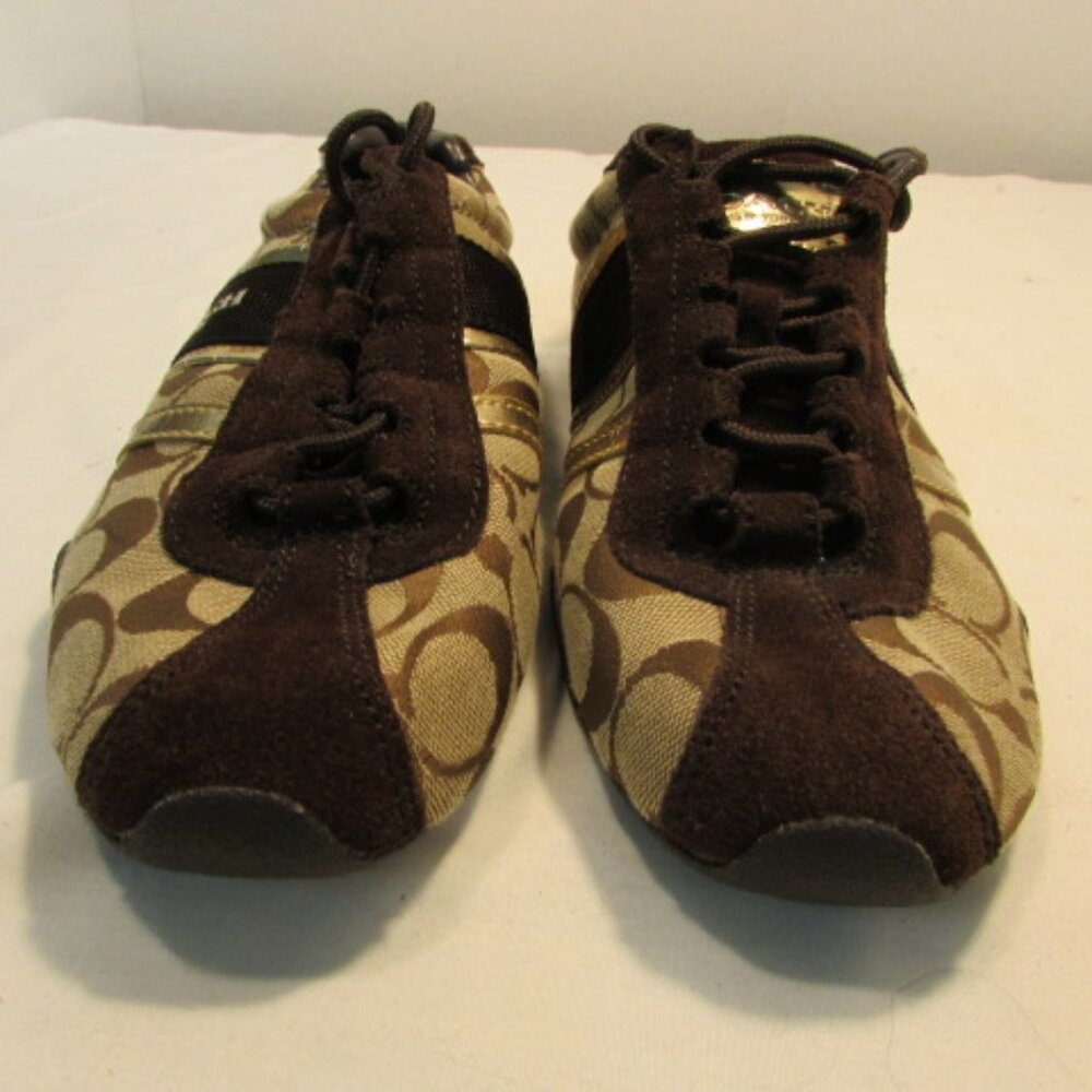 Coach Remonna Brown & Tan Signature Canvas Fashion Sneakers - Picture 3 of 15